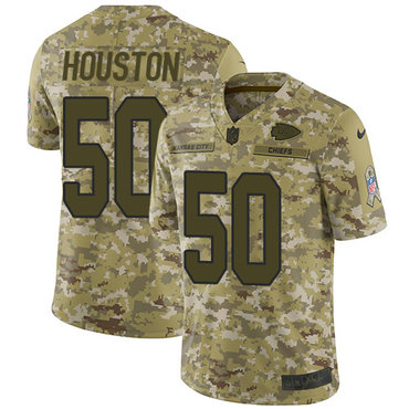 Nike Chiefs #50 Justin Houston Camo Youth Stitched NFL Limited 2018 Salute to Service Jersey