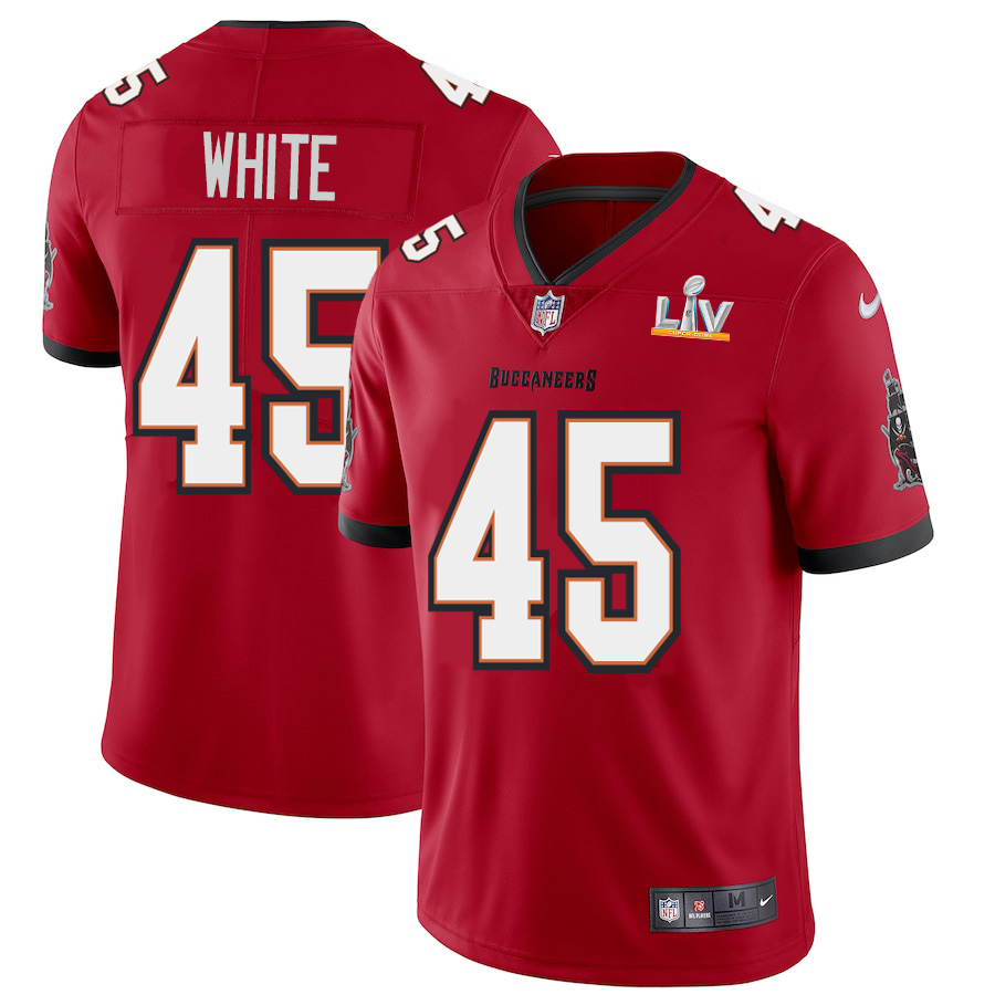 Tampa Bay Buccaneers #45 Devin White Men's Super Bowl LV Bound Nike Red Vapor Limited Jersey