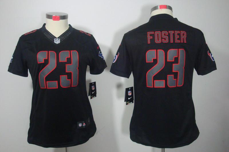 Women NEW NFL Houston Texans 23 Arian Foster Impact Limited Black Jerseys