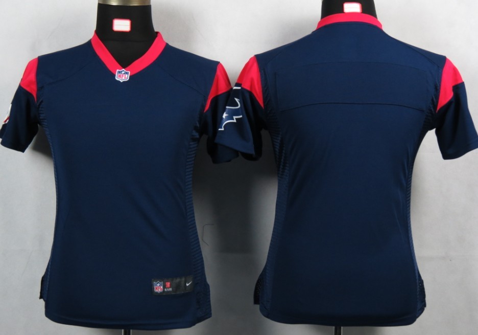Womens NEW NFL Houston Texans Blank Blue Portrait Fashion Game Jerseys