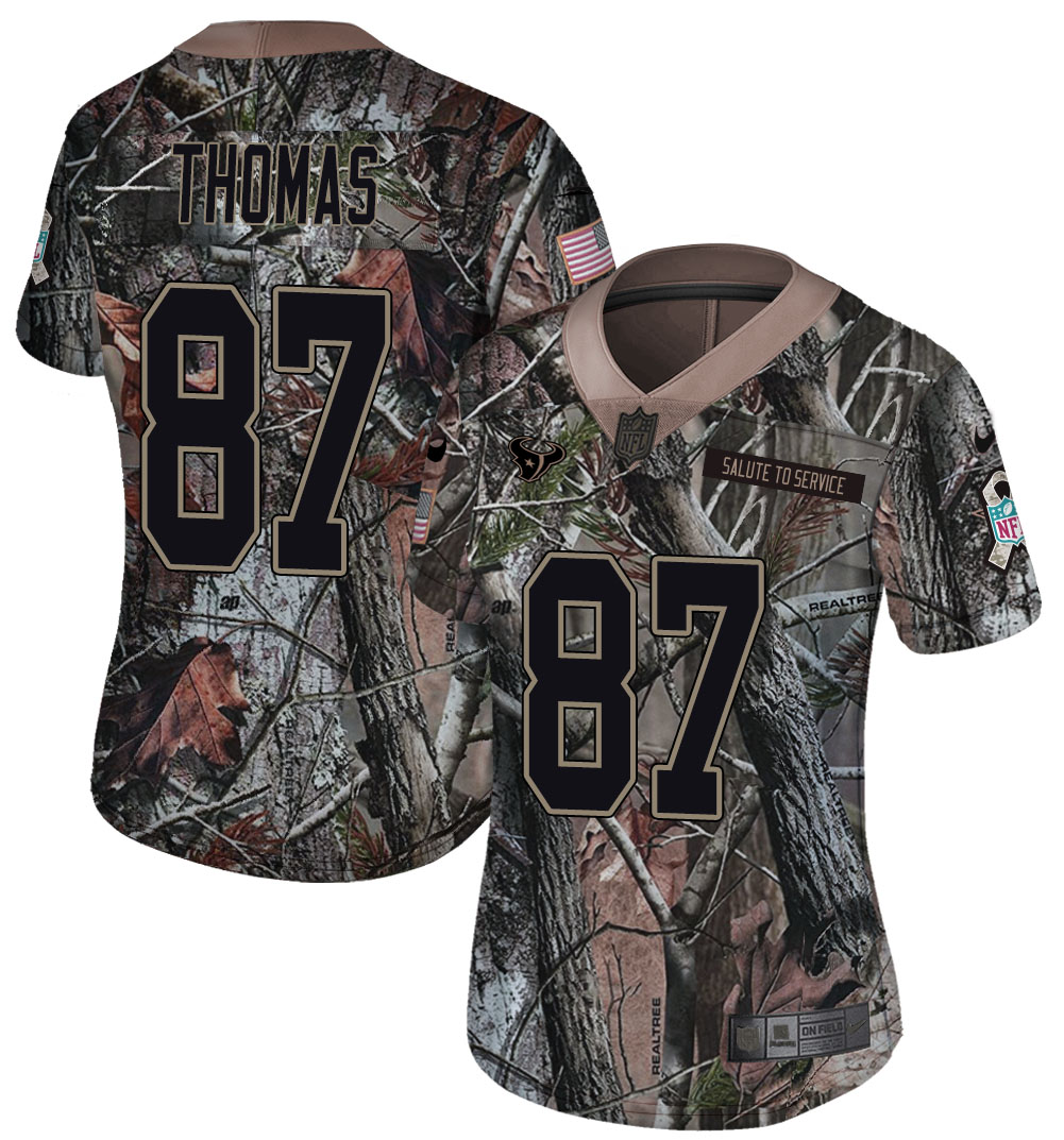 Women's Nike Texans #87 Demaryius Thomas Camo Women's Stitched NFL Limited Rush Realtree Jersey
