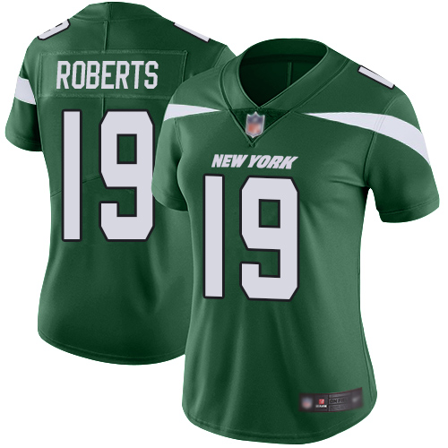 Jets #19 Andre Roberts Green Team Color Women's Stitched Football Vapor Untouchable Limited Jersey