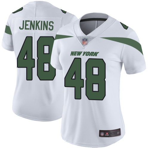 Jets #48 Jordan Jenkins White Women's Stitched Football Vapor Untouchable Limited Jersey