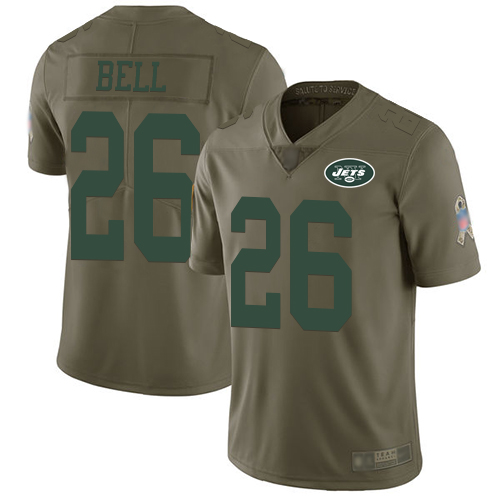 Jets #26 Le'Veon Bell Olive Women's Stitched Football Limited 2017 Salute to Service Jersey