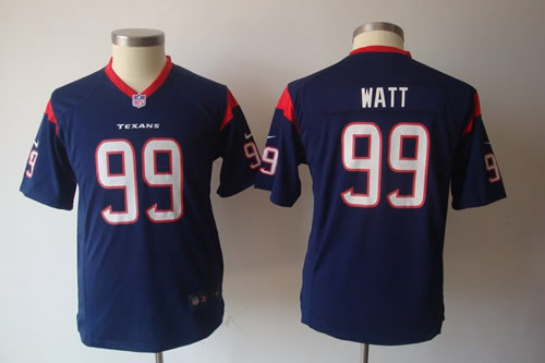 Youth NEW NFL Houston Texans 99 J.j. Watt Blue Jerseys