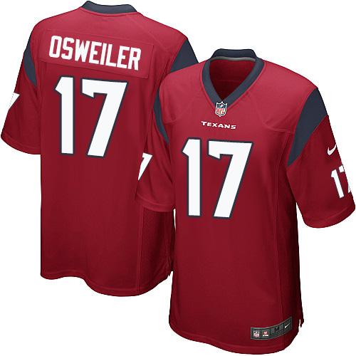 Youth Nike Texans #17 Brock Osweiler Red Alternate Stitched NFL Elite Jersey