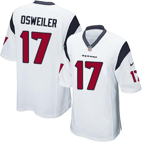 Youth Nike Texans #17 Brock Osweiler White Stitched NFL Elite Jersey