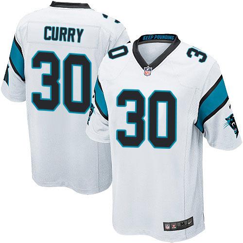 Youth Nike Panthers #30 Stephen Curry White Stitched NFL Elite Jersey