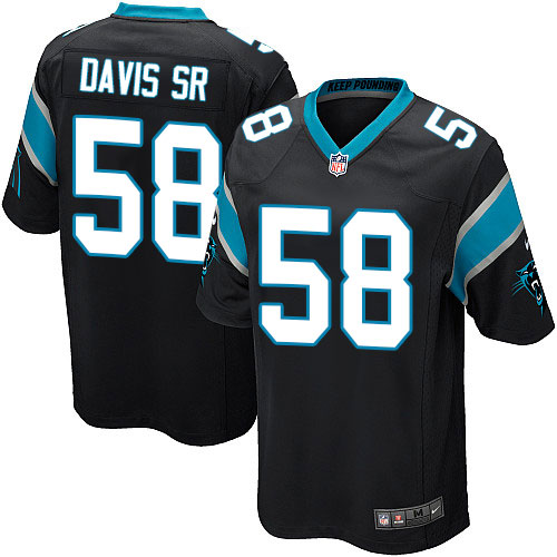 Youth Nike Panthers #58 Thomas Davis Sr Black Team Color Stitched NFL Elite Jersey