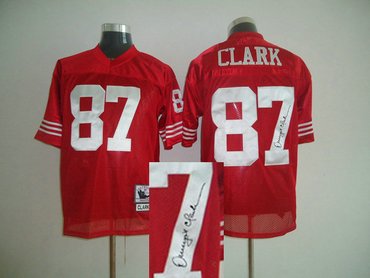 san francisco 49ers #87 clark Red Throwback Jersey(Signed Elite)