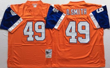 Mitchell And Ness Broncos ##49 Dennis Smith Throwback Stitched NFL Jersey