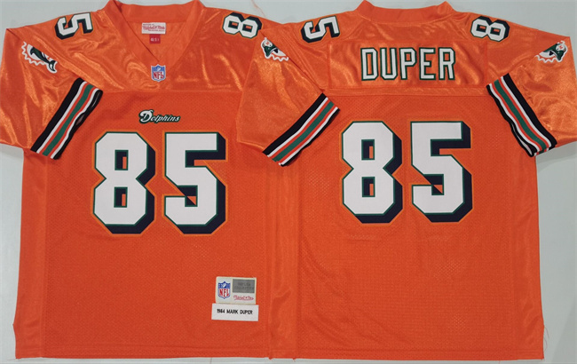 Men's Miami Dolphins #85 Mark Duper Orange Throwback Stitched Football Jersey