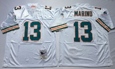 Mitchell And Ness Dolphins #13 dan marino white Throwback Stitched NFL Jersey