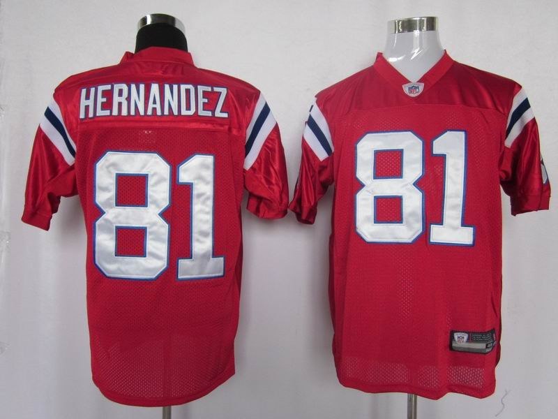 new england patriots #81 hernandez red color jersey