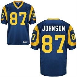 st.louis rams 87# johnson blue jerseys