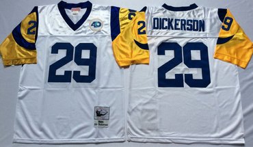 Mitchell And Ness Rams #29 Eric Dickerson white Throwback Stitched NFL Jersey