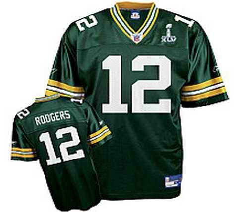 NFL Green Bay Packers Aaron Rodgers 12 Super Bowl Xlv Team Color Jersey