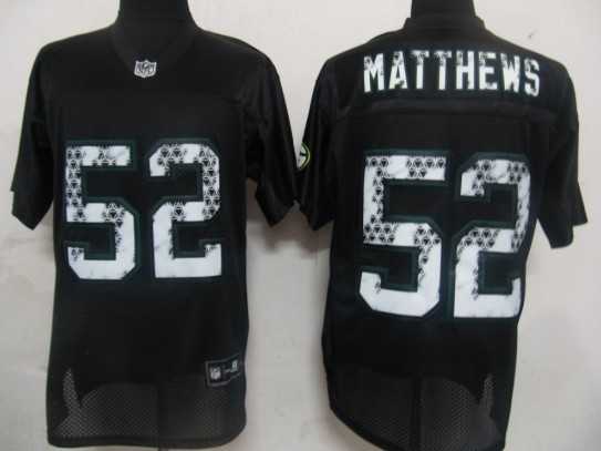 NFL Green Bay Packers 52 Matthews Black United Sideline Jersey