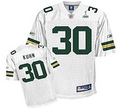 NFL Green bay packers john kuhn 30 super bowl xlv white jersey