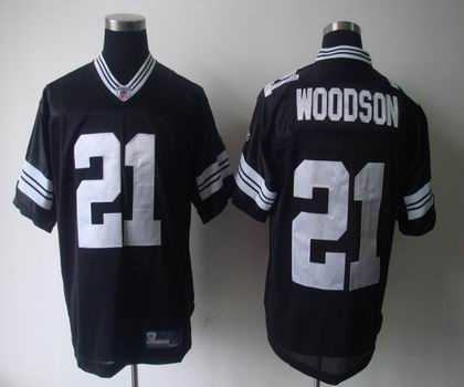 NFL Green Bay Packers 21 charles woodson full black jerseys
