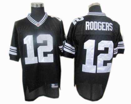 green bay packers 12# aaron rodgers black