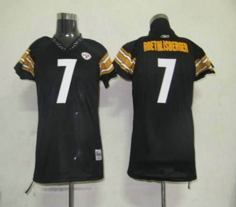 nfl pittsburgh steelers 7 roethlisberger black women jersey