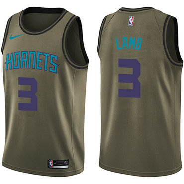 Nike Hornets #3 Jeremy Lamb Green Salute to Service NBA Swingman Jersey