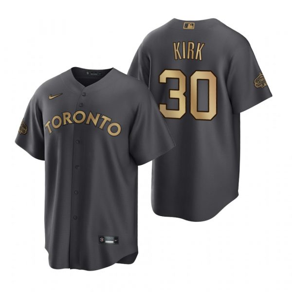 Mens Cool Base Alejandro Kirk Toronto Blue Jays 2022 MLB All-Star Game Charcoal Black Stitched Jersey