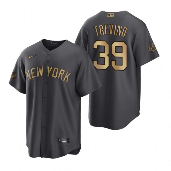 Mens Cool Base Jose Trevino New York Yankees 2022 MLB All-Star Game Charcoal Black Stitched Jersey