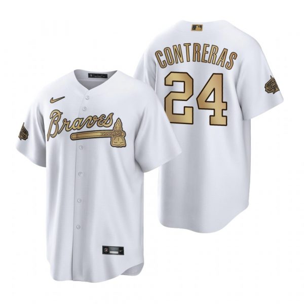 Mens Cool Base William Contreras Atlanta Braves 2022 MLB All-Star Game White Stitched Jersey