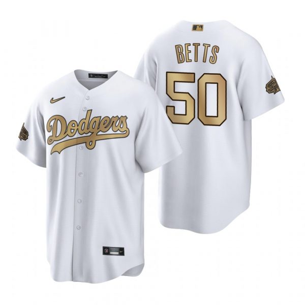 Mens Cool Base Mookie Betts Los Angeles Dodgers 2022 MLB All-Star Game White Stitched Jersey