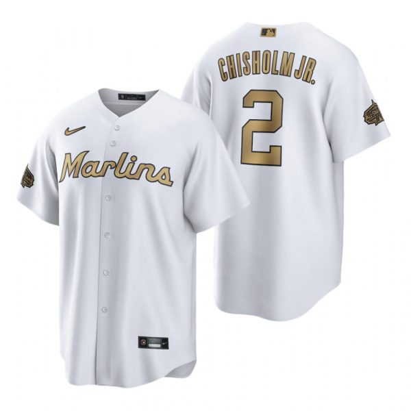 Mens Cool Base Jazz Chisholm Jr. Miami Marlins 2022 MLB All-Star Game White Stitched Jersey