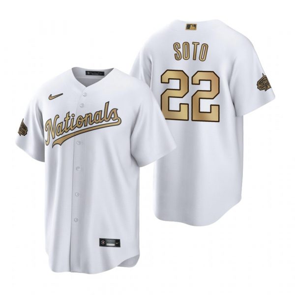 Mens Cool Base Juan Soto Washington Nationals 2022 MLB All-Star Game White Stitched Jersey