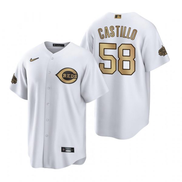 Mens Cool Base Luis Castillo Cincinnati Reds 2022 MLB All-Star Game White Stitched Jersey