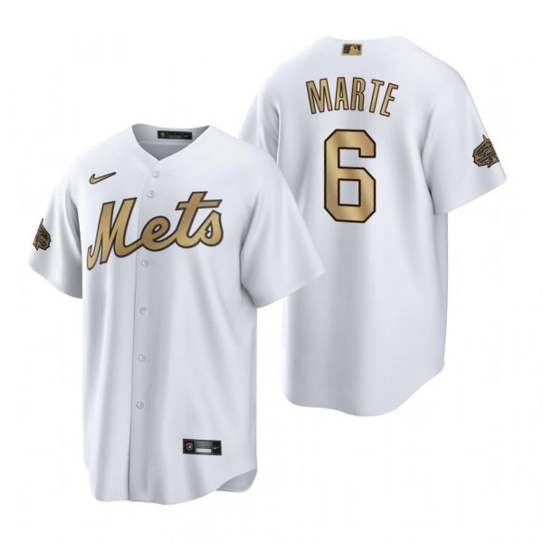 Mens Cool Base Starling Marte New York Mets 2022 MLB All-Star Game White Stitched Jersey