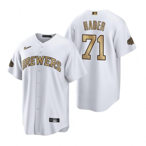 Mens Cool Base Josh Hader Milwaukee Brewers 2022 MLB All-Star Game White Stitched Jersey