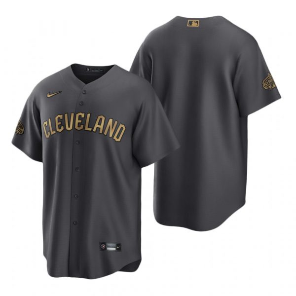 Mens Cool Base Cleveland Guardians 2022 MLB All-Star Game Charcoal Black Stitched Jersey