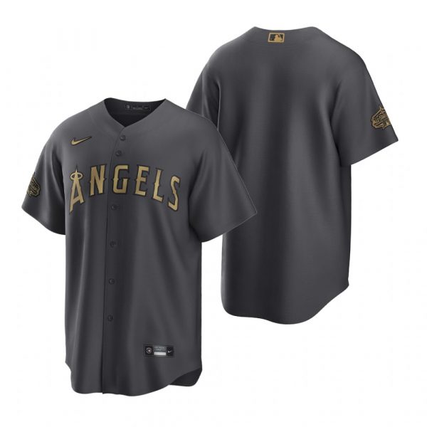 Mens Cool Base Los Angeles Angels 2022 MLB All-Star Game Charcoal Black Stitched Jersey