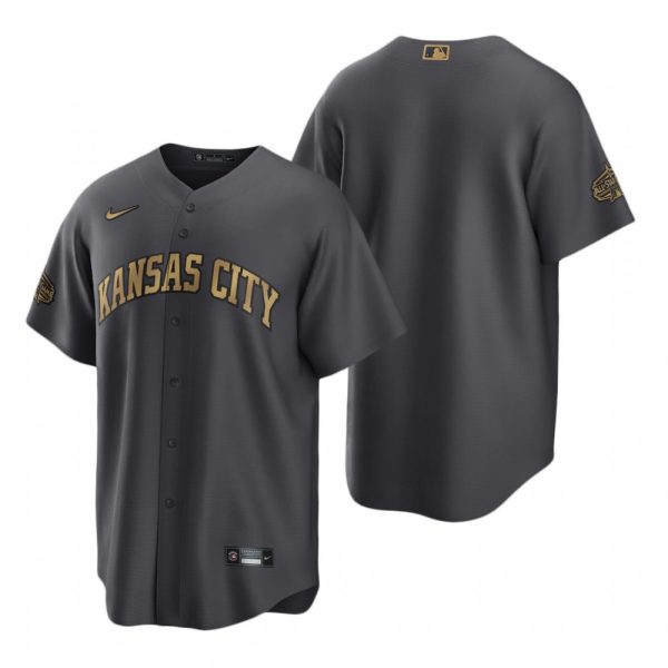 Mens Cool Base Kansas City Royals 2022 MLB All-Star Game Charcoal Black Stitched Jersey