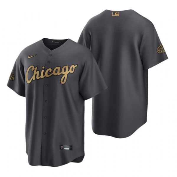 Mens Cool Base Chicago White Sox 2022 MLB All-Star Game Charcoal Black Stitched Jersey