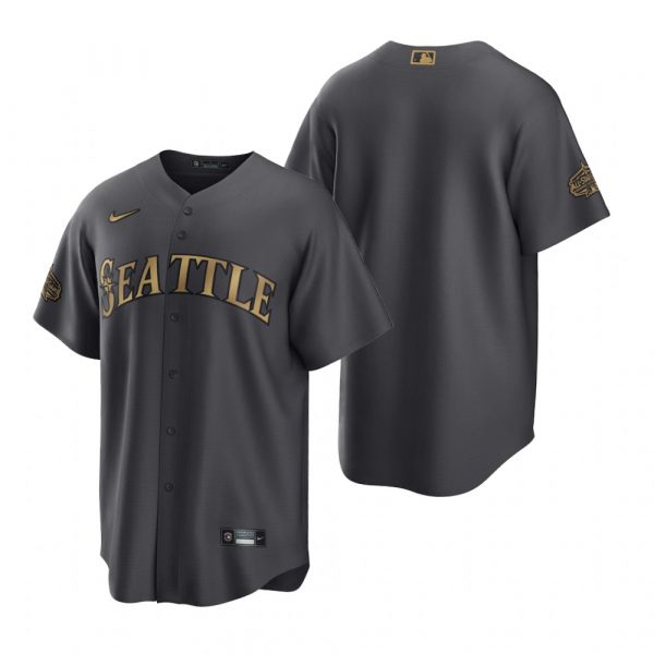 Mens Cool Base Seattle Mariners 2022 MLB All-Star Game Charcoal Black Stitched Jersey