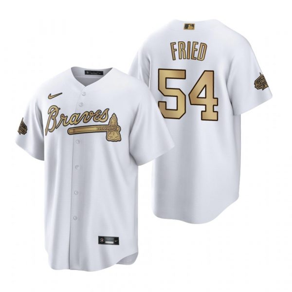 Mens Cool Base Max Fried Atlanta Braves 2022 MLB All-Star Game White Stitched Jersey