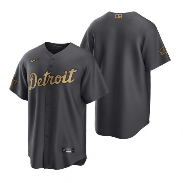 Mens Cool Base Detroit Tigers 2022 MLB All-Star Game Charcoal Black Stitched Jersey