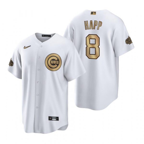 Mens Cool Base Ian Happ Chicago Cubs 2022 MLB All-Star Game White Stitched Jersey