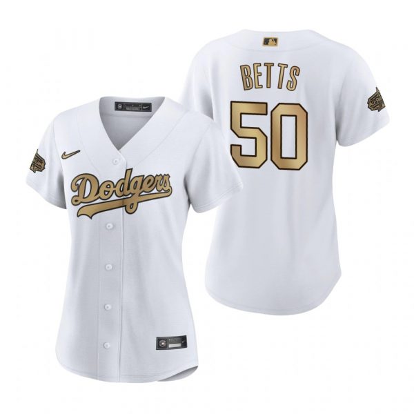 Womens Mookie Betts Los Angeles Dodgers 2022 MLB All-Star Game White Stitched Jersey
