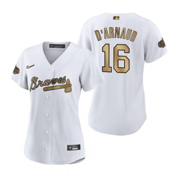 Womens Travis D’Arnaud Atlanta Braves 2022 MLB All-Star Game White Stitched Jersey