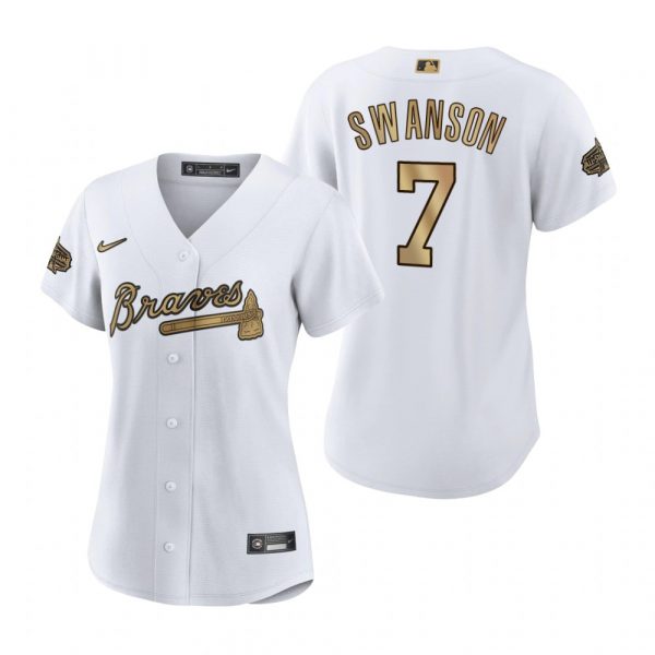 Womens Dansby Swanson Atlanta Braves 2022 MLB All-Star Game White Stitched Jersey