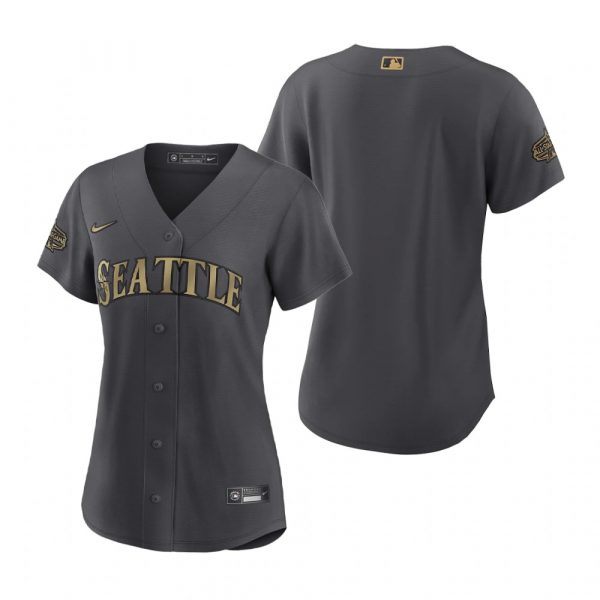 Womens Seattle Mariners 2022 MLB All-Star Game Charcoal Black Stitched Jersey