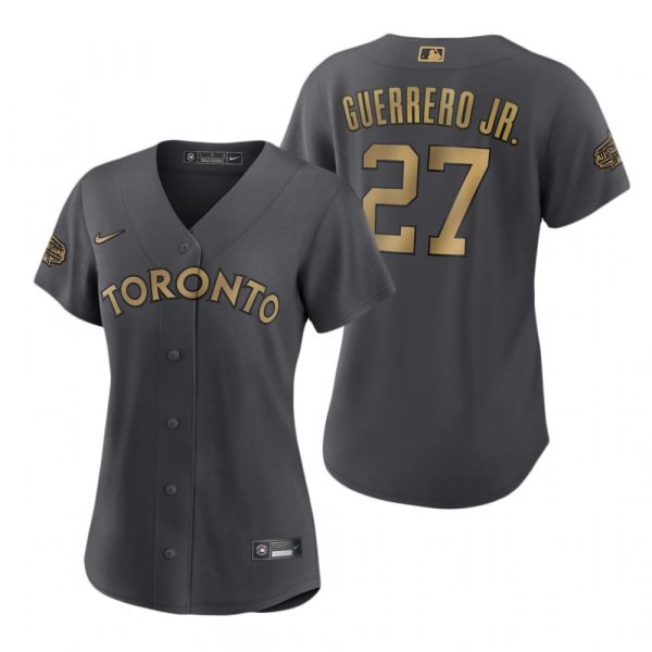 Womens Vladimir Guerrero Jr. Toronto Blue Jays 2022 MLB All-Star Game Charcoal Black Stitched Jersey