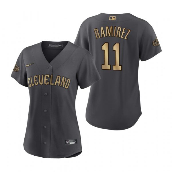 Womens Jose Ramirez Cleveland Guardians 2022 MLB All-Star Game Charcoal Black Stitched Jersey